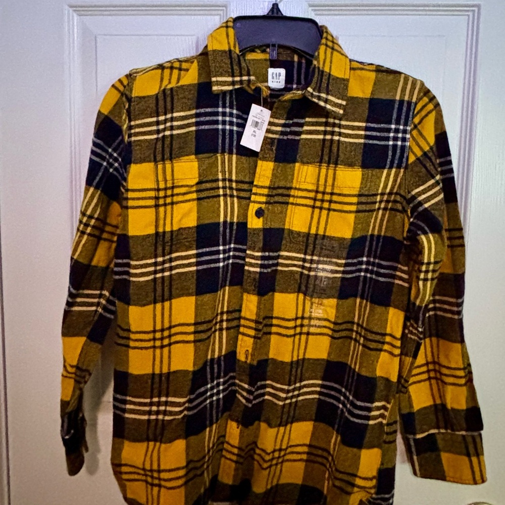 GAP Mustard and Black Checkered Shirt
